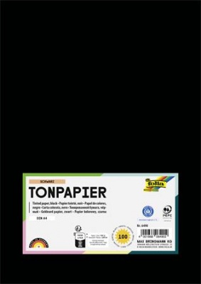 Színes papír, A4, 130 g, 100 lap, FOLIA, fekete