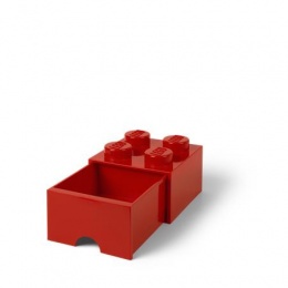 Tárolódoboz, fiókos, LEGO "Brick", piros