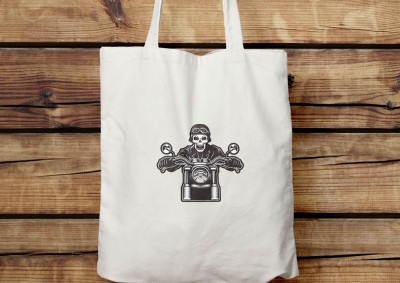 Motorozó csontváz vászontáska