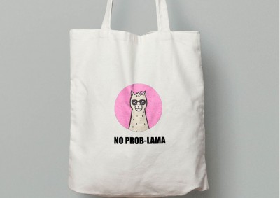 Rózsaszín lámás vászontáska