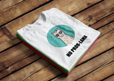 Zöld lámás  póló